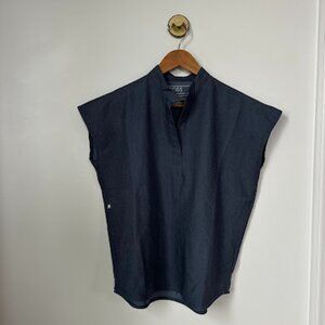 Figs Rafaela Oversized Scrub Top Heather Denim XS